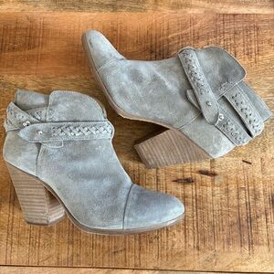 Rag & Bone Harrow Suede Ankle Boots Size 37 Gray Suede GUC